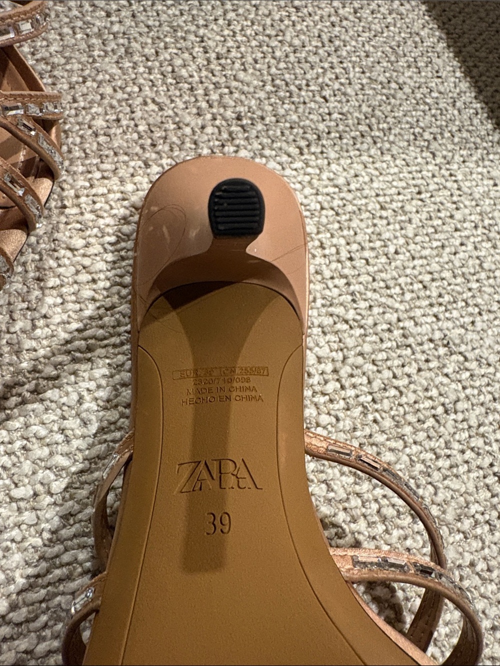 Zara Rhinestone Strappy Heeled Sandals ✨ 39 nwot - Picture 5 of 6